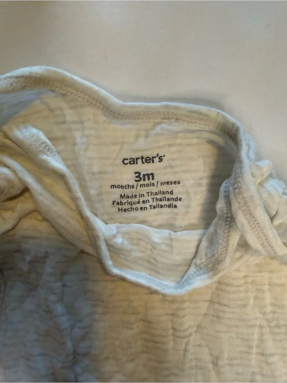 Never Worn Carter's Long Sleeve White Striped Kids Pajama Gown